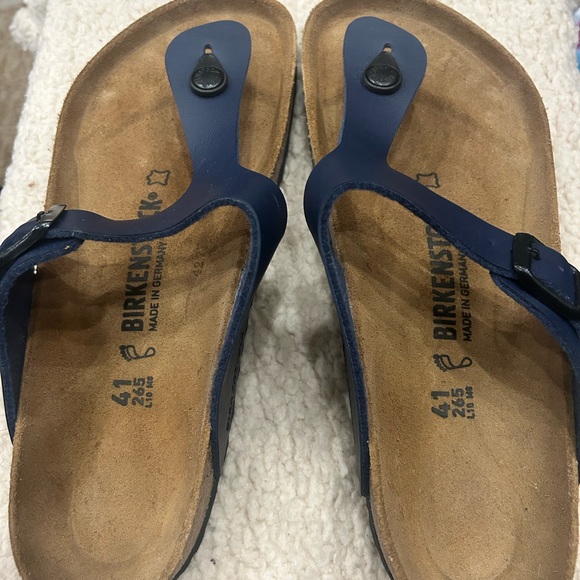 Birkenstock Navy and Tan Thong Sandals - Picture 2 of 4
